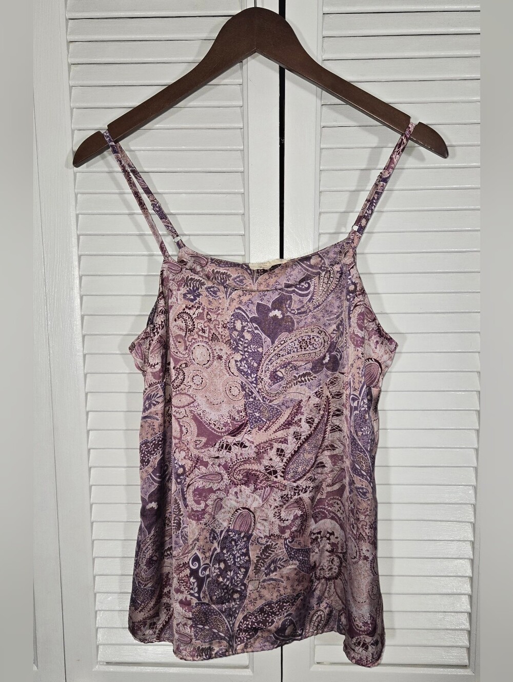Mystree Purple Paisley Lightweight Flowy Boho Camisole Top Sz M